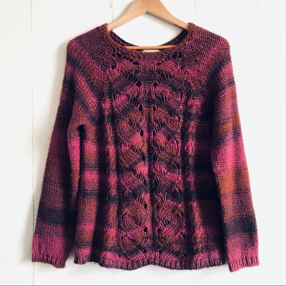 Lola’s Maroon & Pink Pointelle Sweater